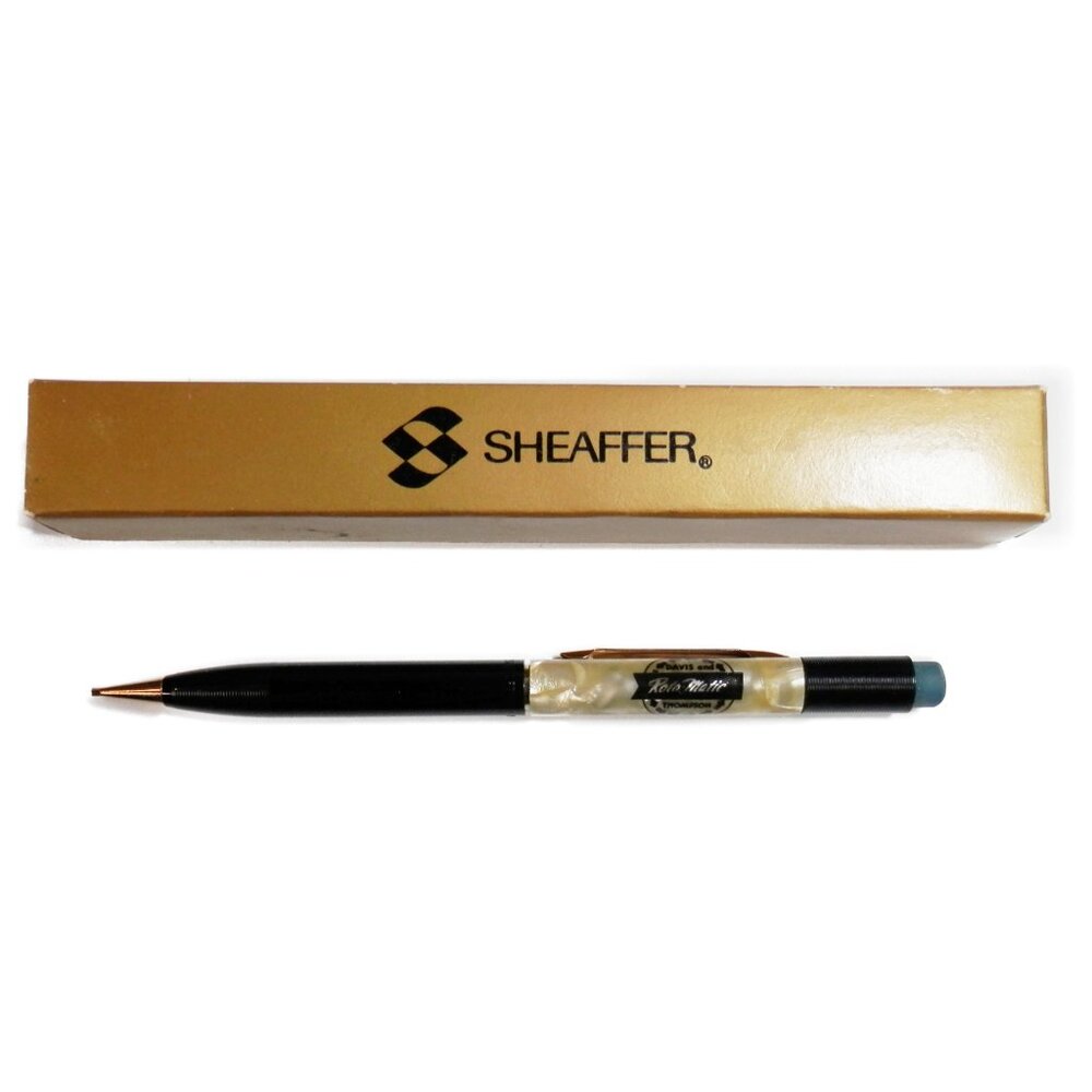 Vtg Sheaffer Mechanical Pencil Davis & Thompson Roto Matic Mother of Pearl Black